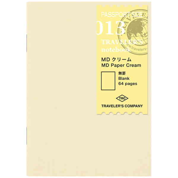 Traveler’s Notebook, 013. MD Papper Cream Refill Passport Size
