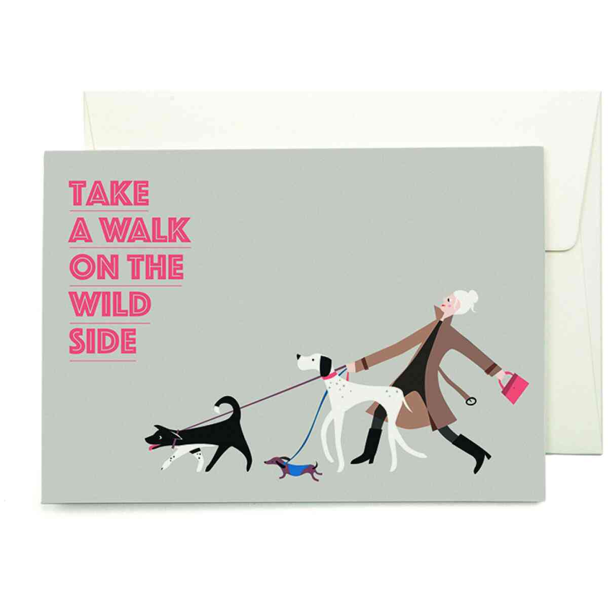 Dogwalker greeting card