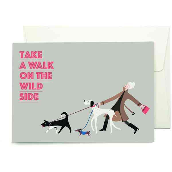 Dogwalker greeting card