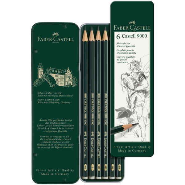 Castell 9000 Blyertspenna Metalletui/6 S
