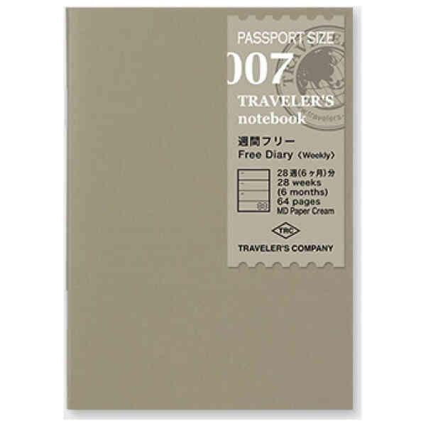 Traveler’s Notebook, 007. Free Diary Week - Passport Size