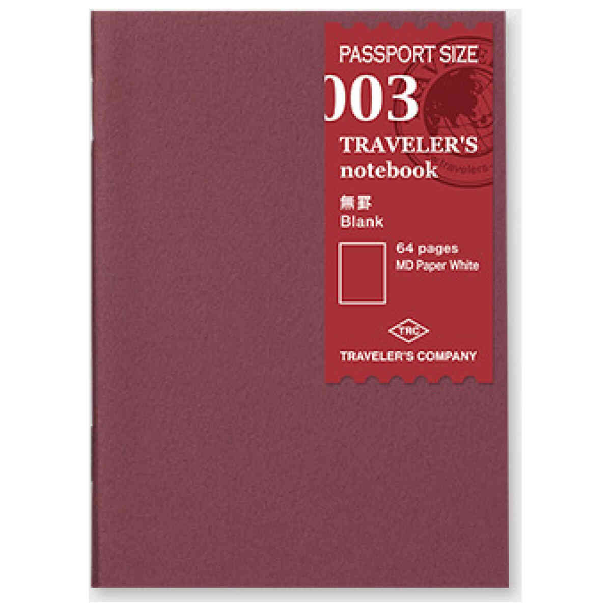 Traveler’s Notebook, 003. Blank Refill MD Passport Size