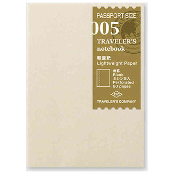 Traveler’s Notebook, 005. Lightweight Paper Refill Passport Size