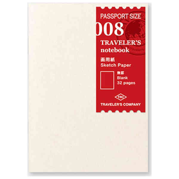 Traveler’s Notebook, 008. Sketch Paper Refill Passport Size
