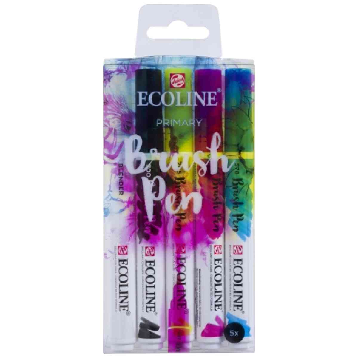 Talens Ecoline Brush Pen Set 5 Primary