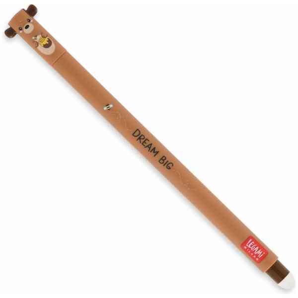 Erasable gel pen, Bear, röd, gelpenna med utsuddbart bläck