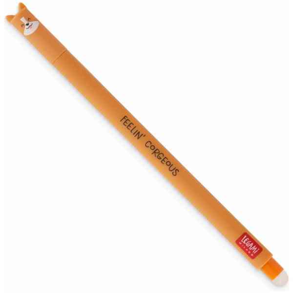 Erasable gel pen, Corgi, svart, gelpenna med utsuddbart bläck