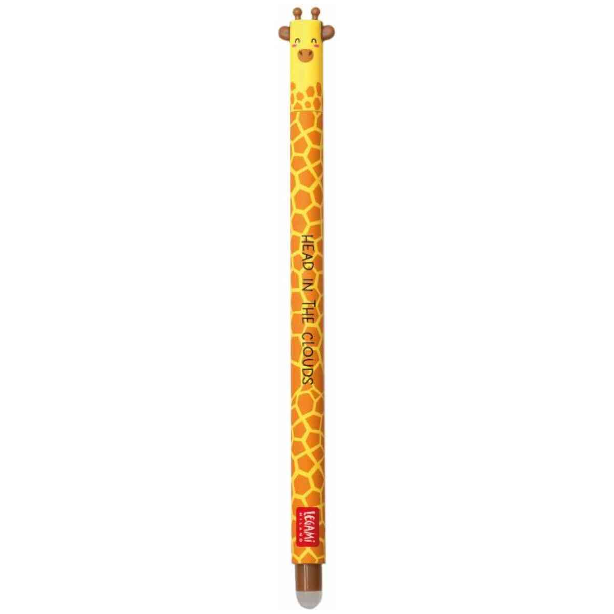 Erasable gel pen, Giraffe, svart, gelpenna med utsuddbart bläck
