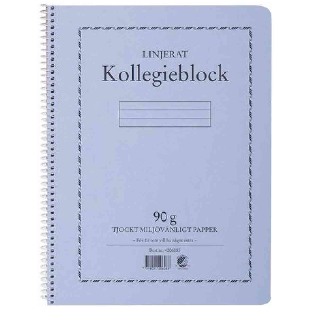 Kollegieblock A4 90g 70 blad linjerat TF
