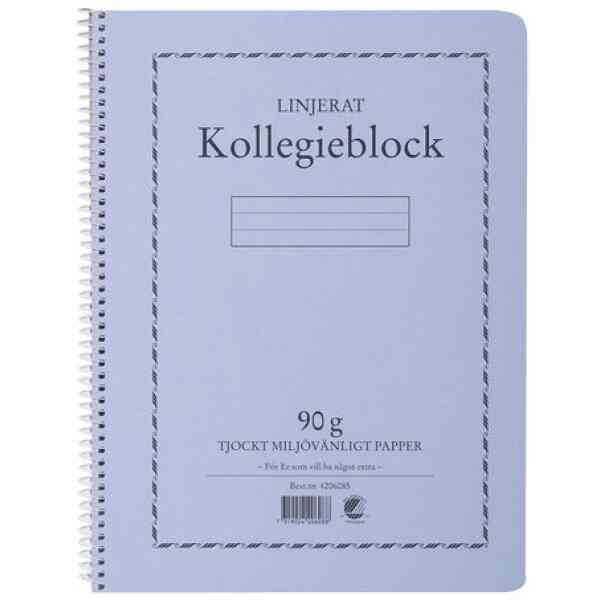 Kollegieblock A4 90g 70 blad linjerat TF