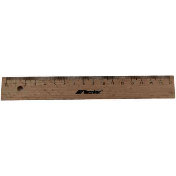 Wooden Ruler 17cm With Metal Edge