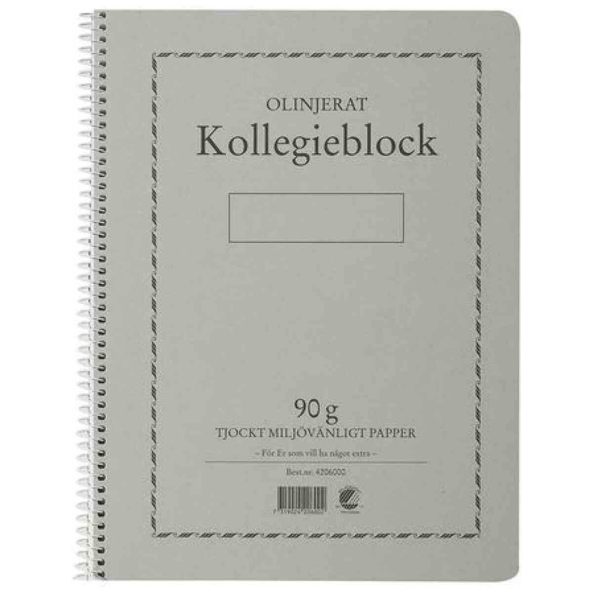 Kollegieblock A4 90g 70 blad olinj TF