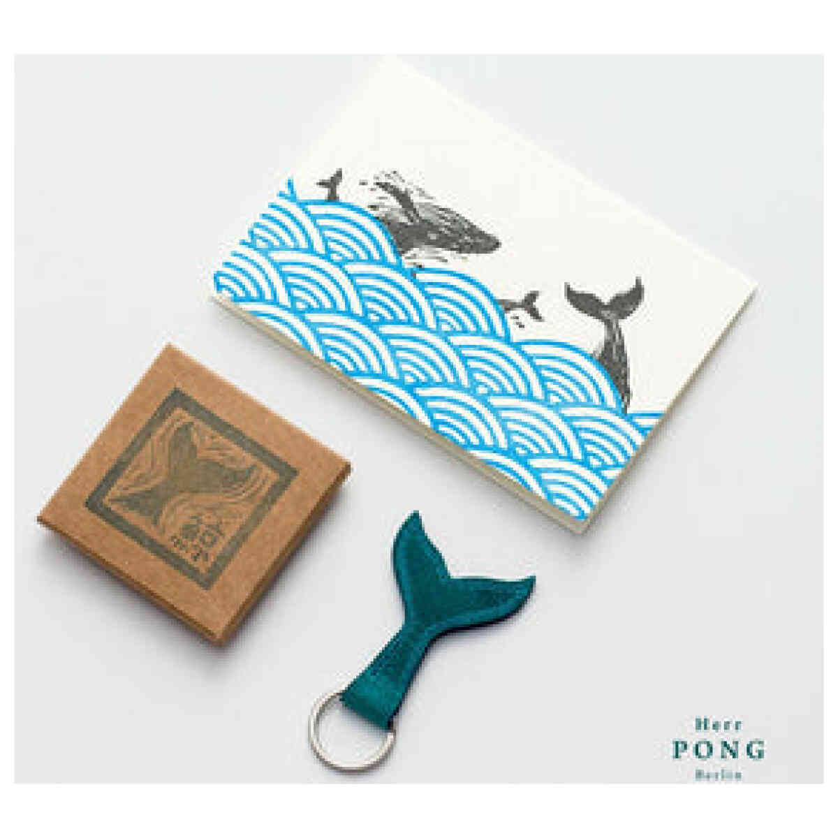 The Whale Tail Leather Keychain