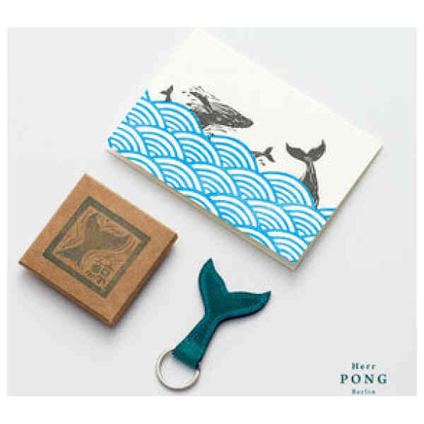 The Whale Tail Leather Keychain