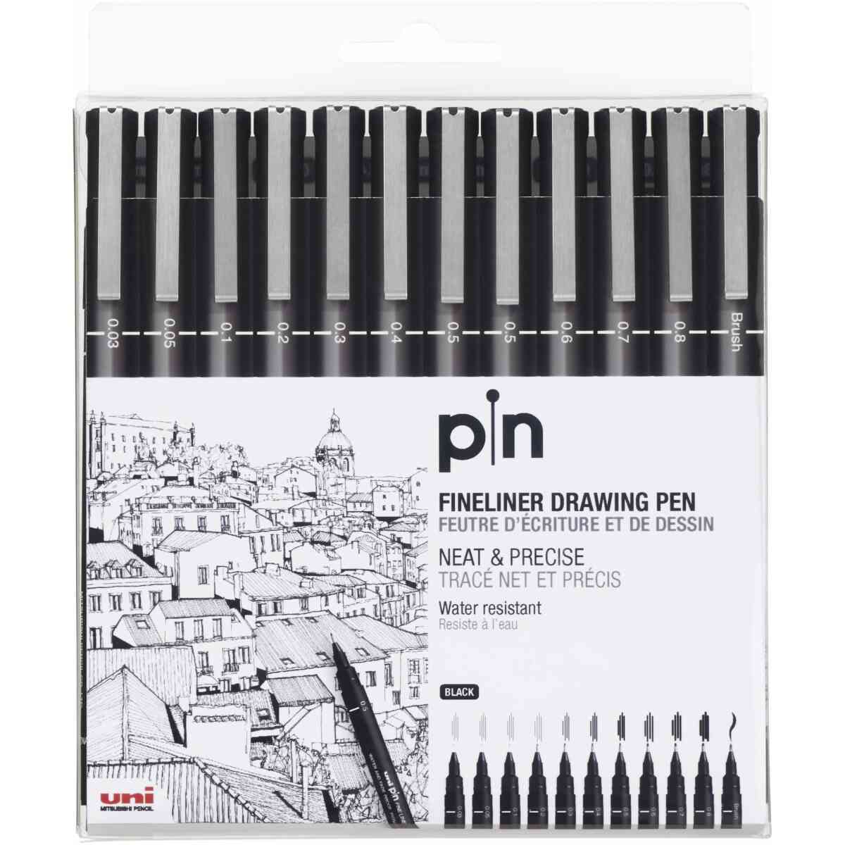 UNI pin 200 fine line Marker Förp. med 12 ass.