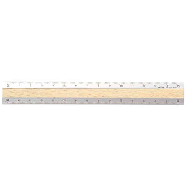 CL Stationery & AL Rulers - Wooden Ruler <15cm> Light Brown