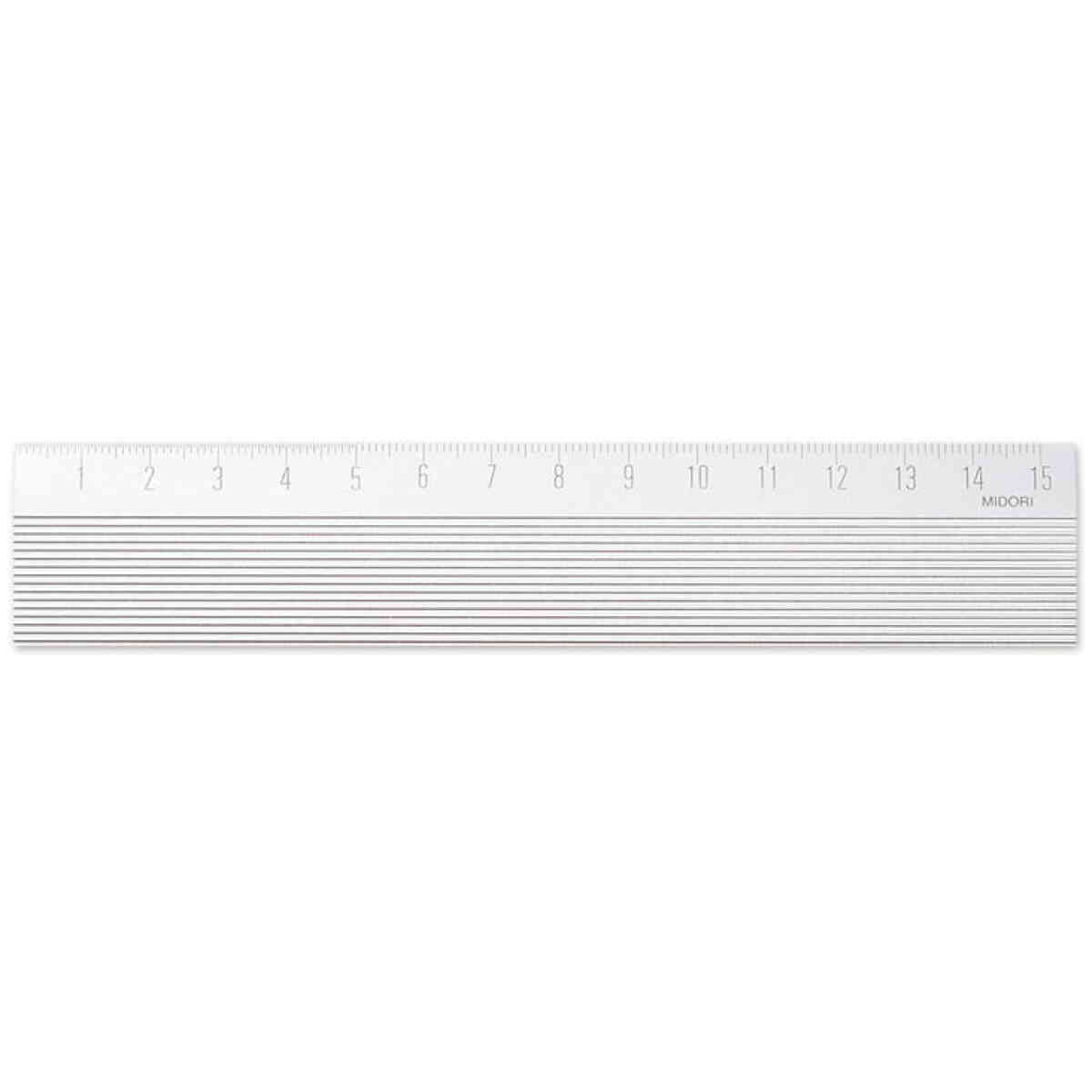 Aluminum Ruler 15 cm Non-Slip - Silver