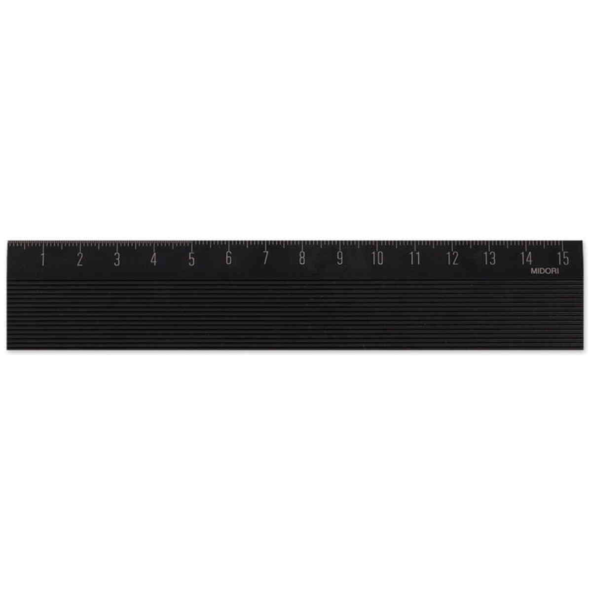 Aluminum Ruler 15 cm Non-Slip - Black