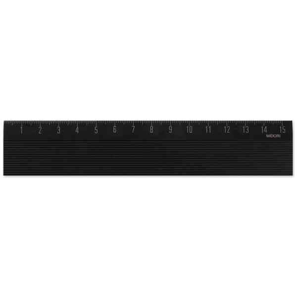 Aluminum Ruler 15 cm Non-Slip - Black