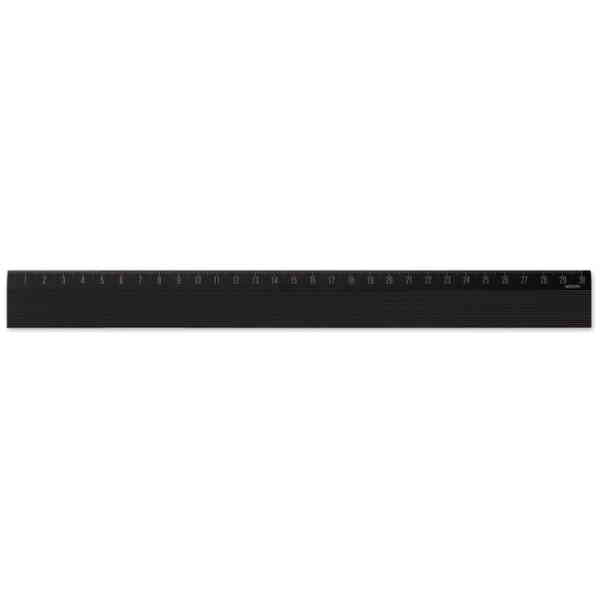 Aluminum Ruler 30 cm Non-Slip - Black