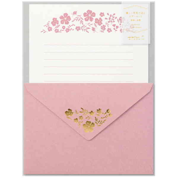 Letter Set Foil-Stamped Envelopes - Flowers