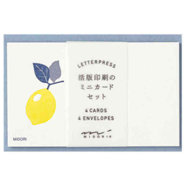 Letterpress Card Set Lemon