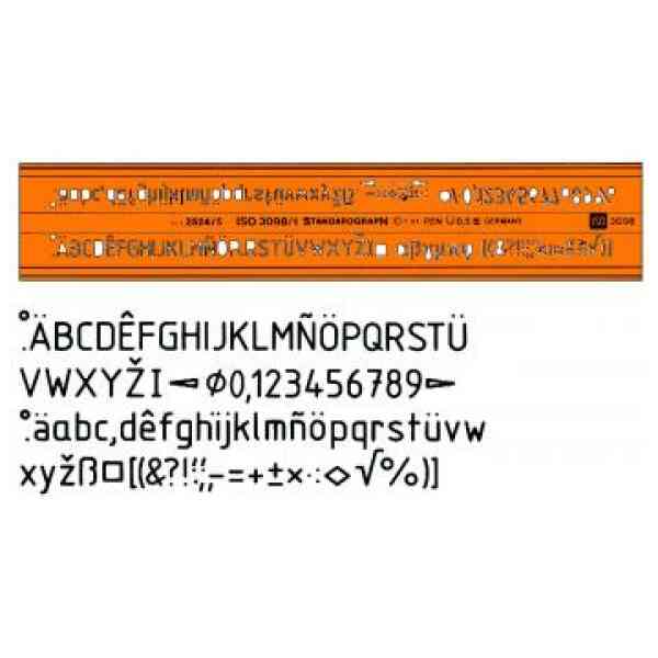 2524/7.0 Bokstavssiffrig stencil 7.0mm rak