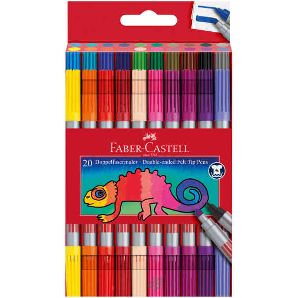 Fiberpenna Dubbelspets Etui/20 st