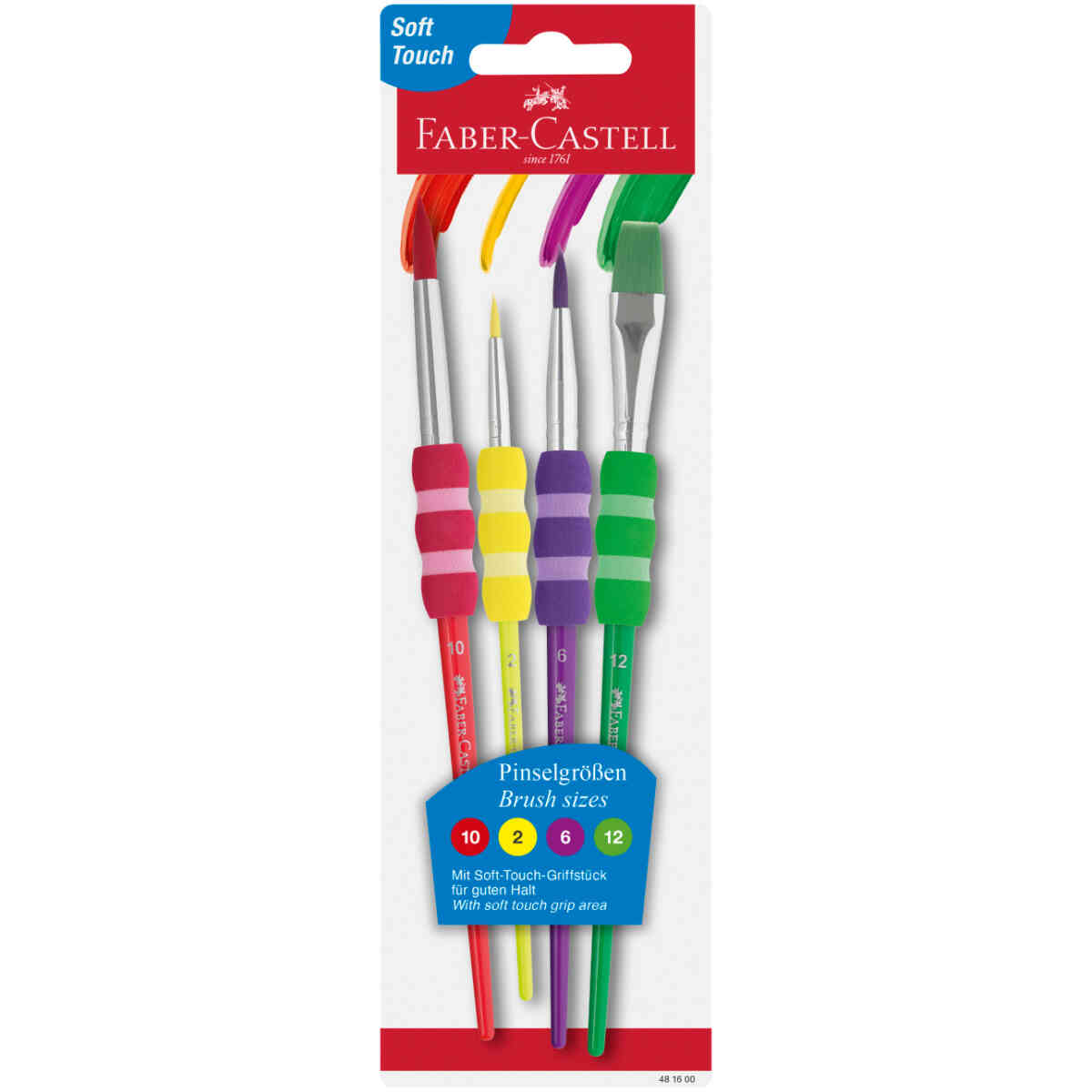 Penselset Soft Grip 4 Storlekar blister