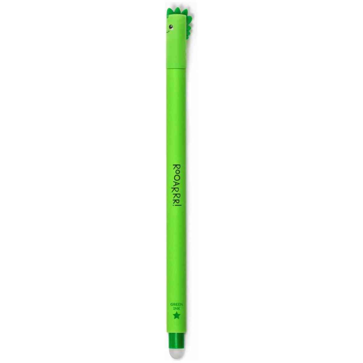 Erasable gel pen, Dino, grön, gelpenna med utsuddbart bläck
