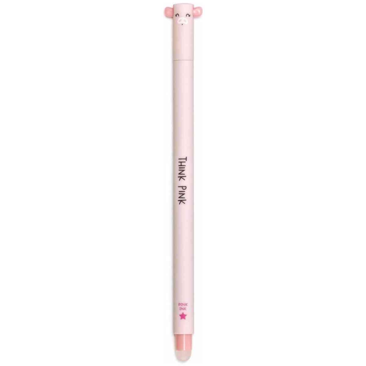 Erasable gel pen, Piggy, rosa, gelpenna med utsuddbart bläck