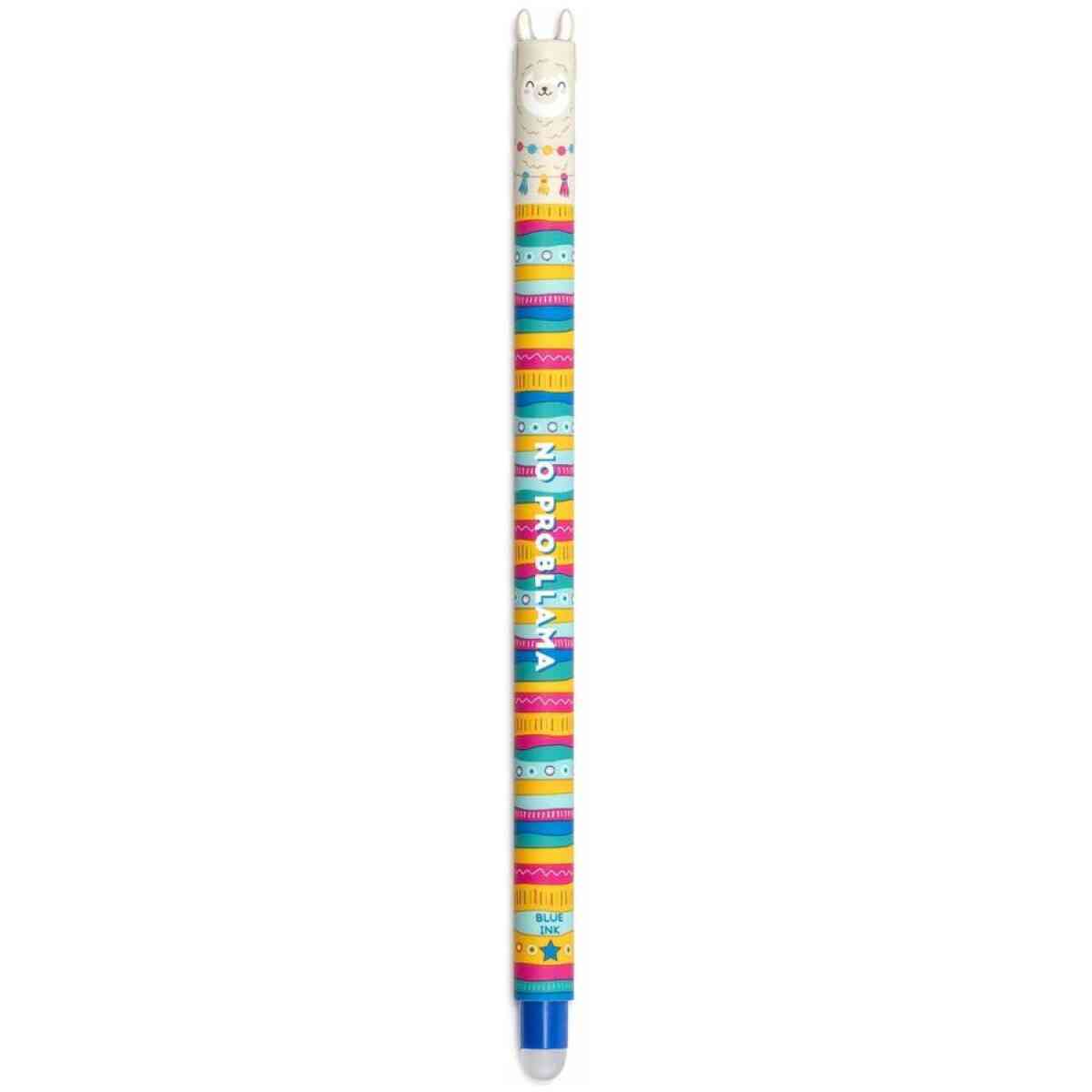 Erasable gel pen, Llama, blå, gelpenna med utsuddbart bläck