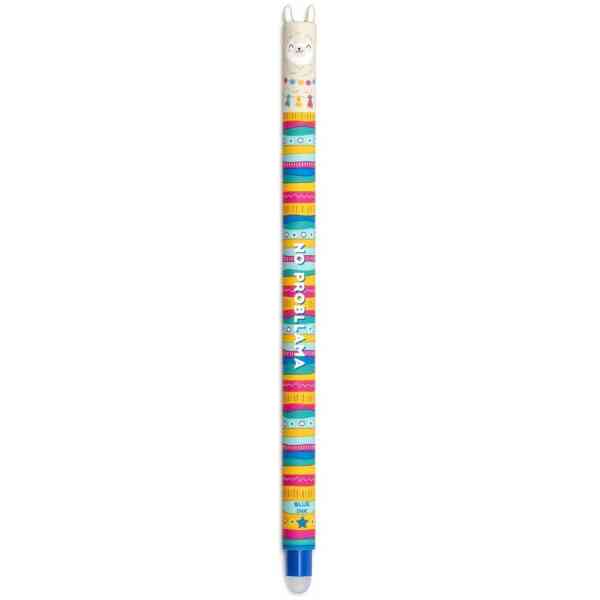 Erasable gel pen, Llama, blå, gelpenna med utsuddbart bläck