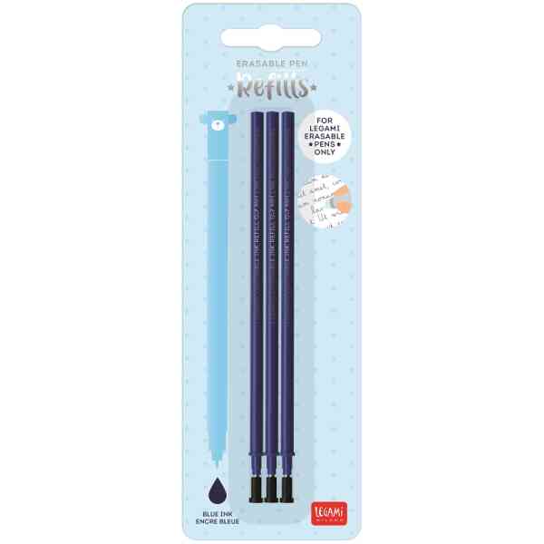 Refills för Erasable gel pens, 3 st., blå