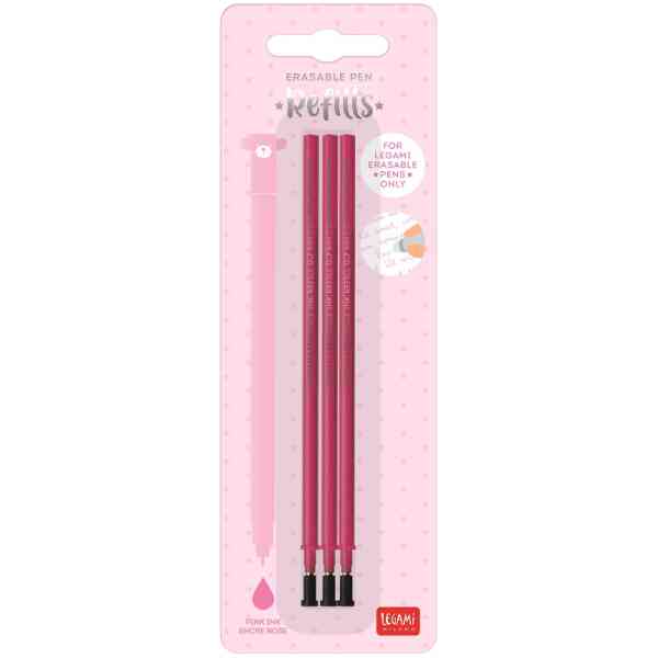 Refills för Erasable gel pens, 3 st., rosa