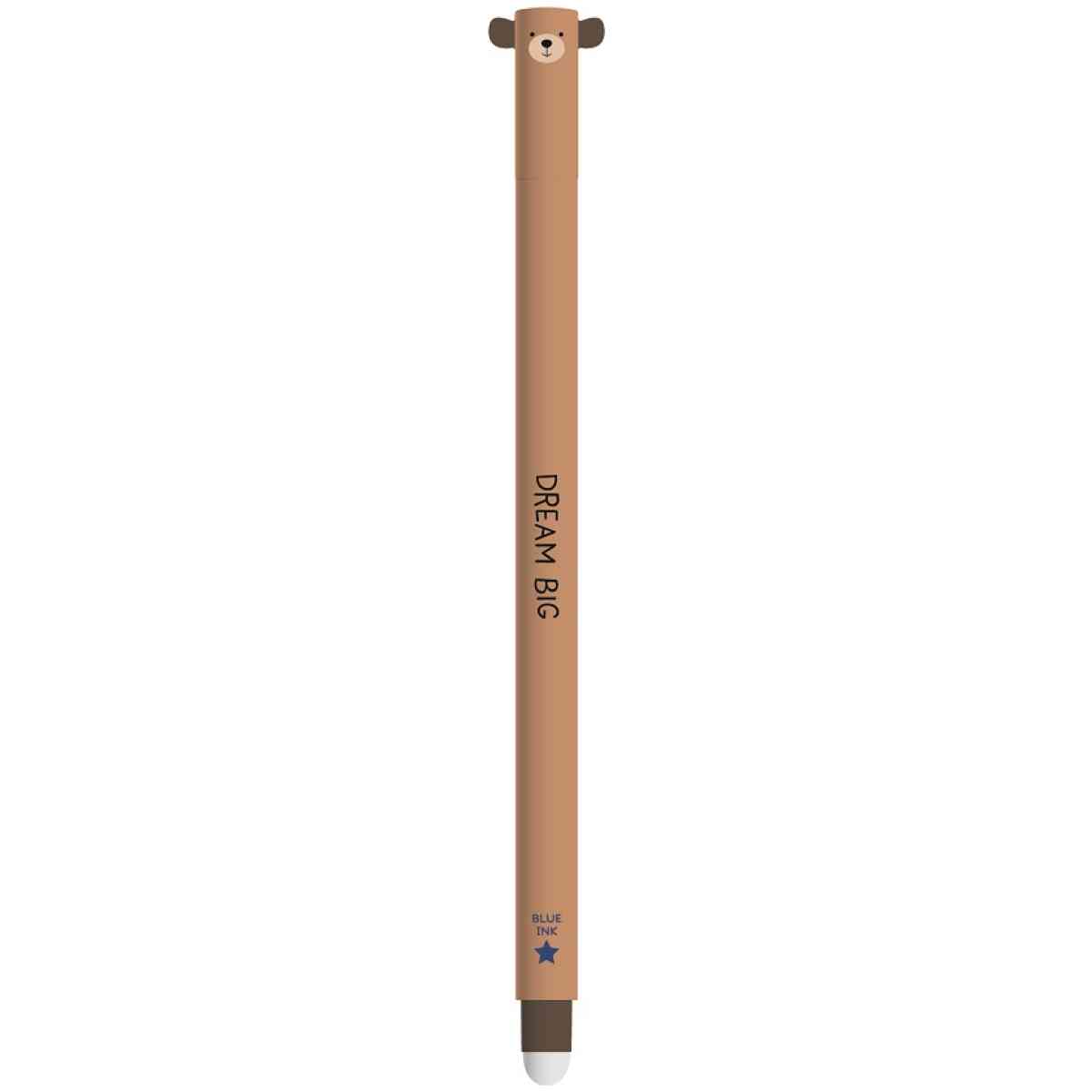 Erasable gel pen, Bear, blå, gelpenna med utsuddbart bläck