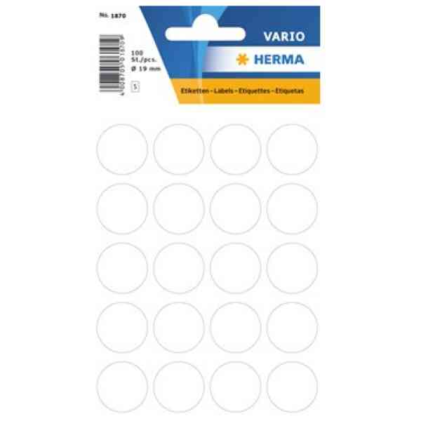 Herma etikett ø19 Vit (100)