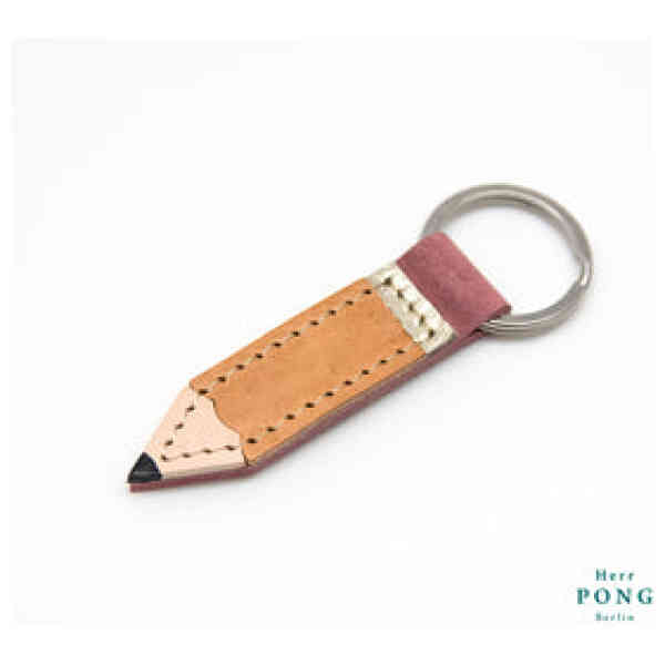 Little Pencil Leather Keychain