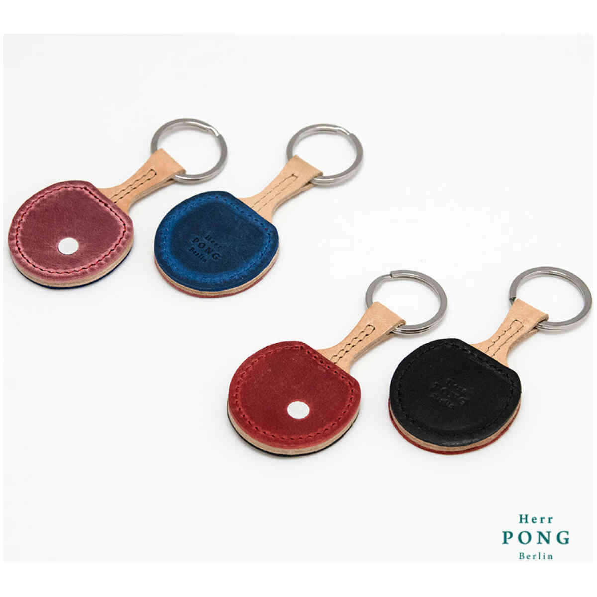 Mini Ping Pong (with ball) Leather Keychain - Bild 2