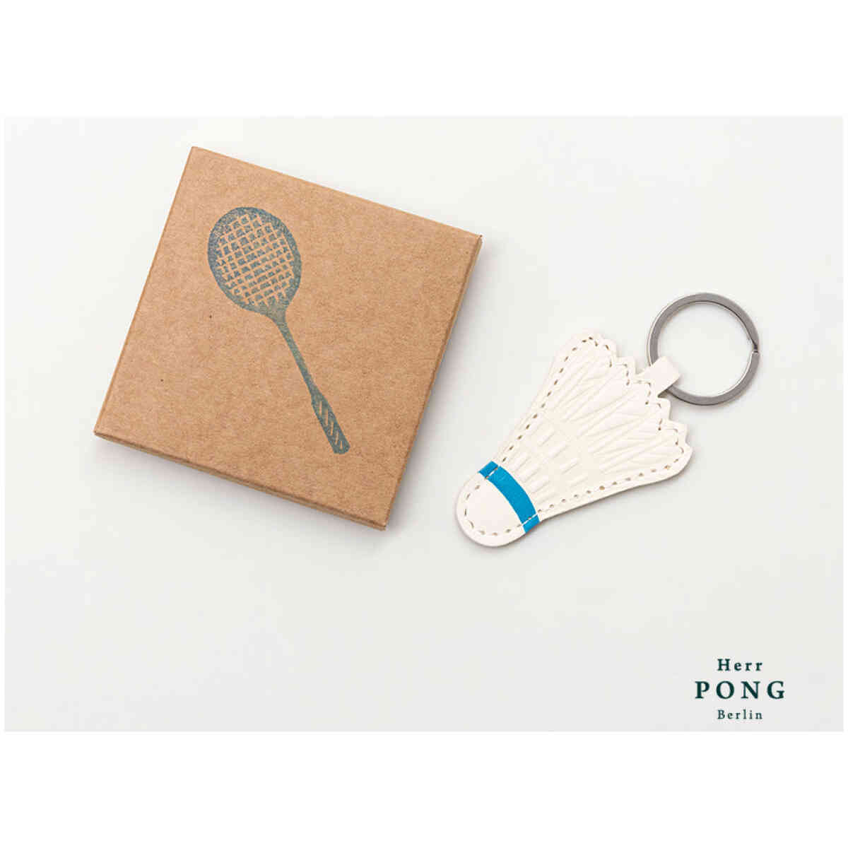 Badminton shuttlecock Leather Keychain