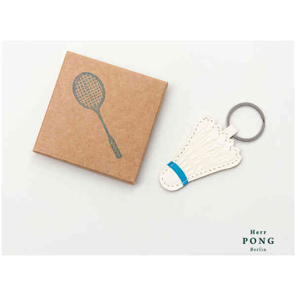 Badminton shuttlecock Leather Keychain