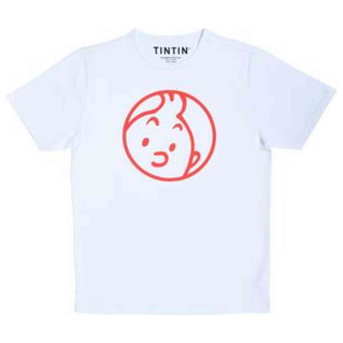 T-shirt Tintin ansikte - Vit