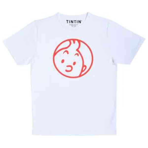T-shirt Tintin ansikte - Vit