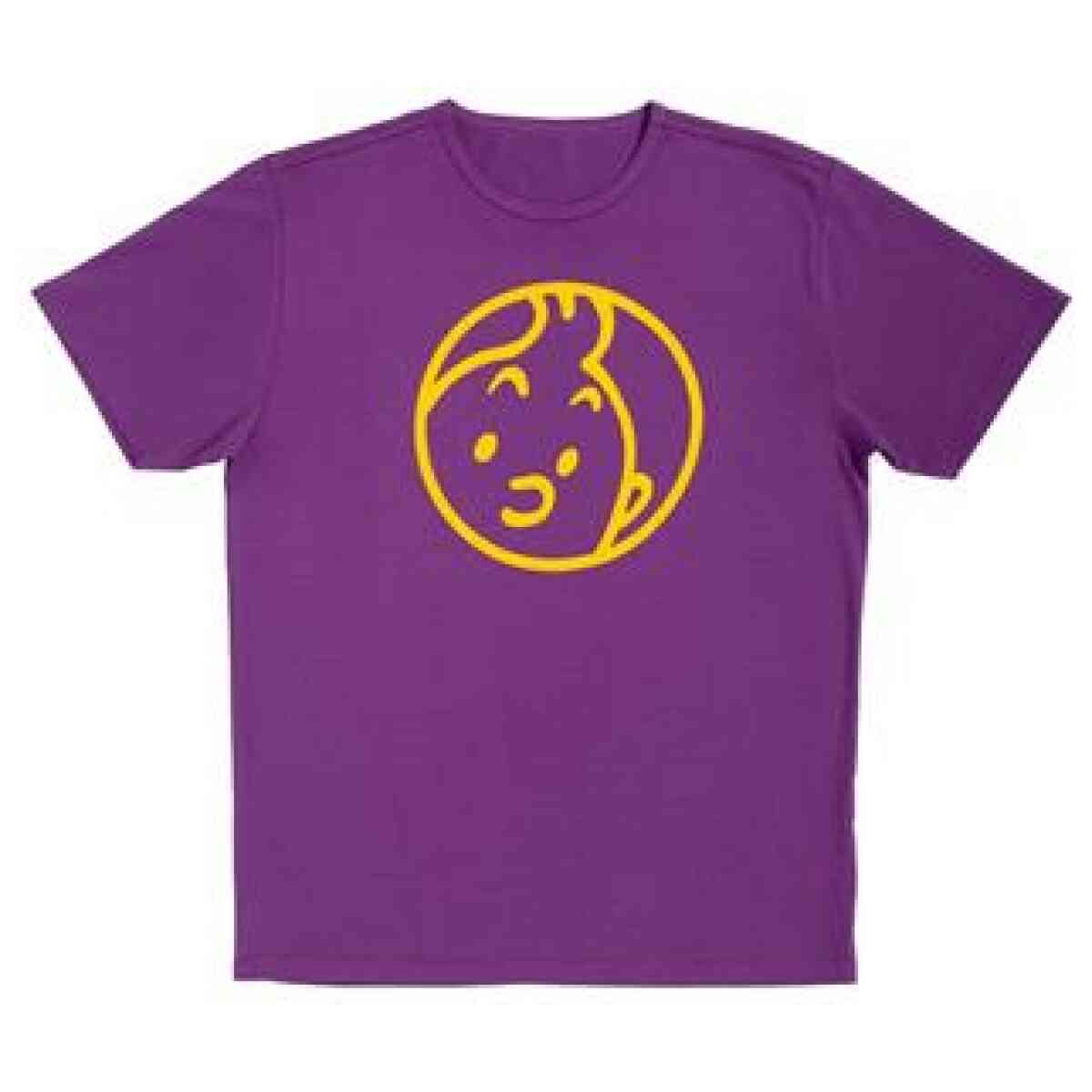 T-shirt Tintin ansikte - Lila