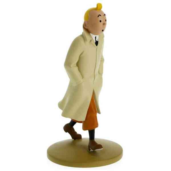 Tintin i Trenchcoat - Staty i resin - 12 cm