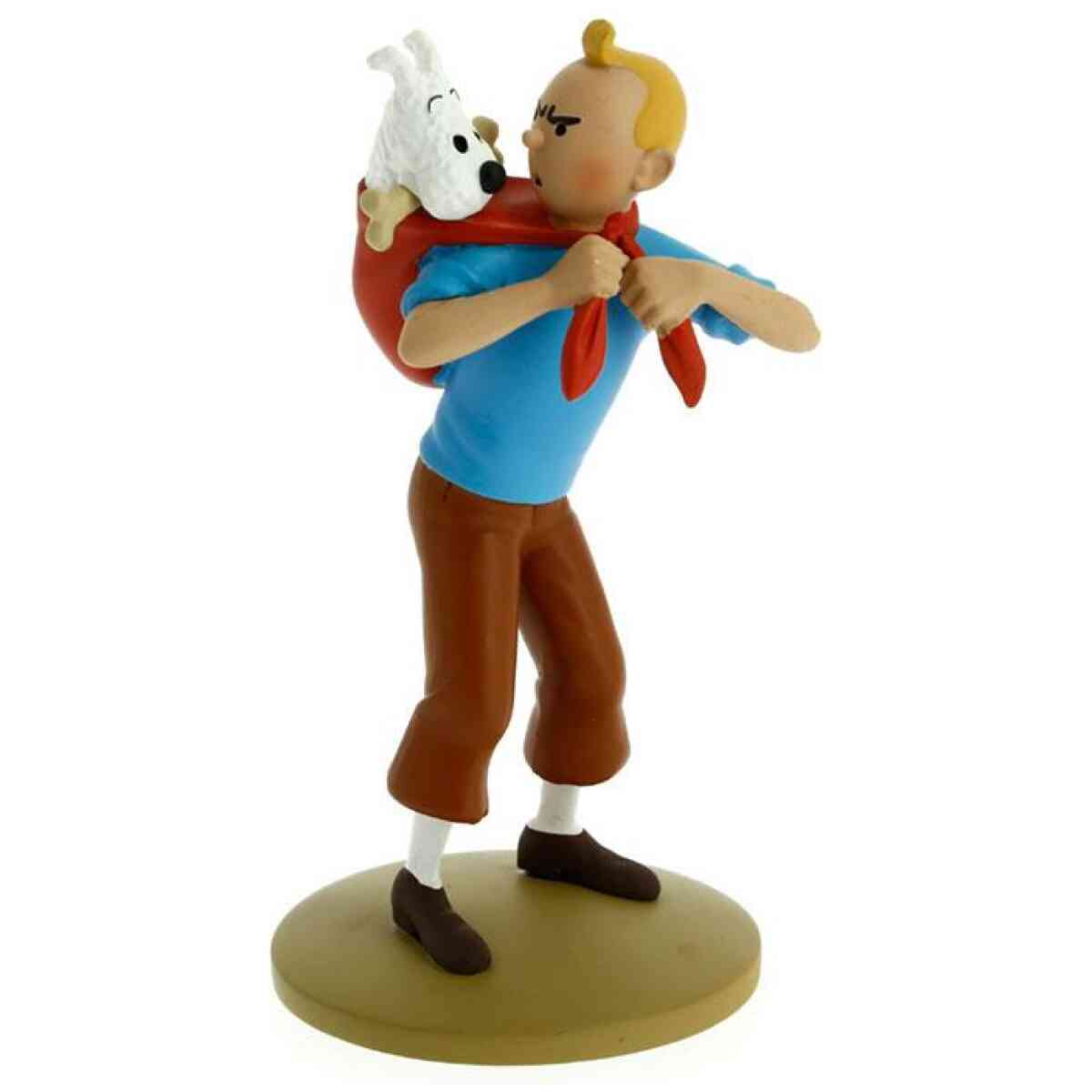 Tintin med Milou på ryggen - Staty i resin - 12 cm