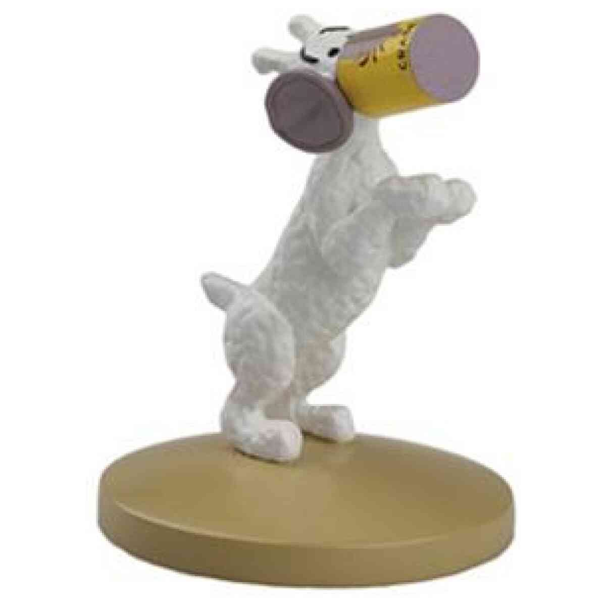 Milou med konservburk - Staty i resin - 5 cm
