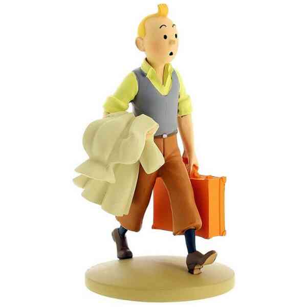 Tintin på väg - Staty i resin - 12 cm