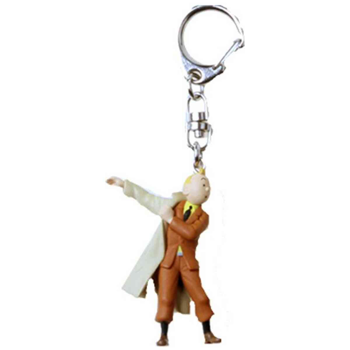 Tintin tar på sin trenchcoat -  5,5 cm nyckelring