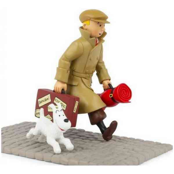 Tintin och Milou Ankommer (ny utgåva) - Staty i resin - 22 cm